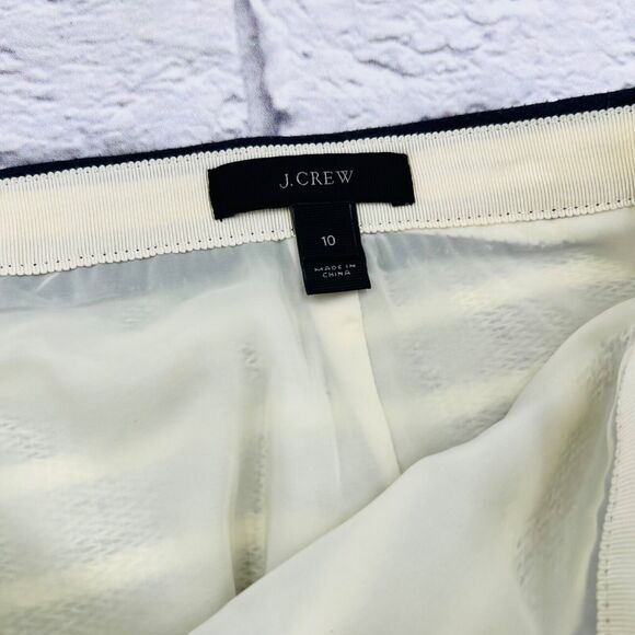 J CREW No. 2 Pencil Skirt in Colorblock Stripe Navy Size 10 Back Zipper Lined - Picture 5 of 10
